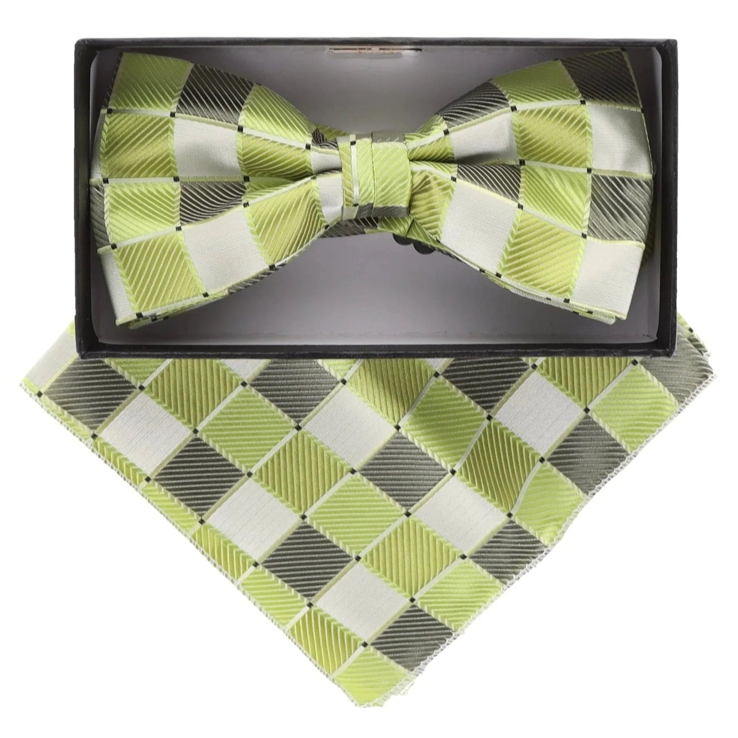 Geometric Design Bow Tie & Pocket Square in a Box by Vittorio Farina (BH - D - 21012) for Independent Retail Stores by Dubal Brothers