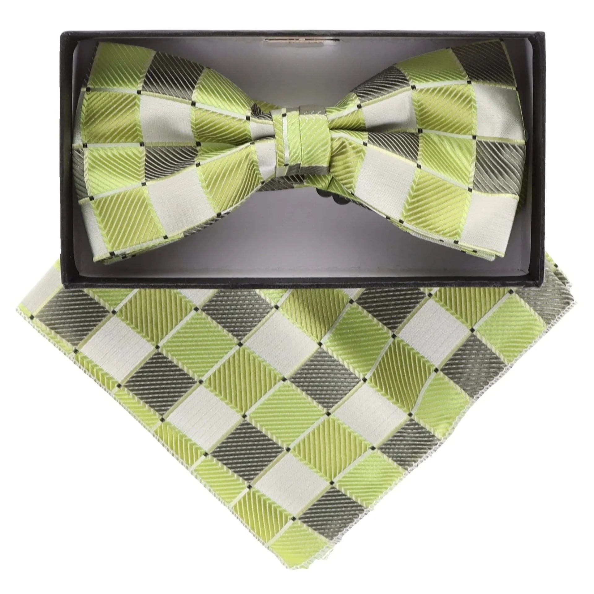 Geometric Design Bow Tie & Pocket Square in a Box by Vittorio Farina (BH - D - 21012) for Independent Retail Stores by Dubal Brothers