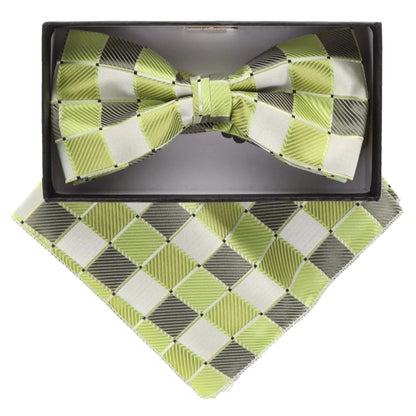 Geometric Design Bow Tie & Pocket Square in a Box by Vittorio Farina (BH-D-21012) for Independent Retail Stores by Dubal Brothers
