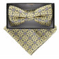 Geometric Design Bow Tie & Pocket Square in a Box by Vittorio Farina (BH - D - 21037) for Independent Retail Stores by Dubal Brothers