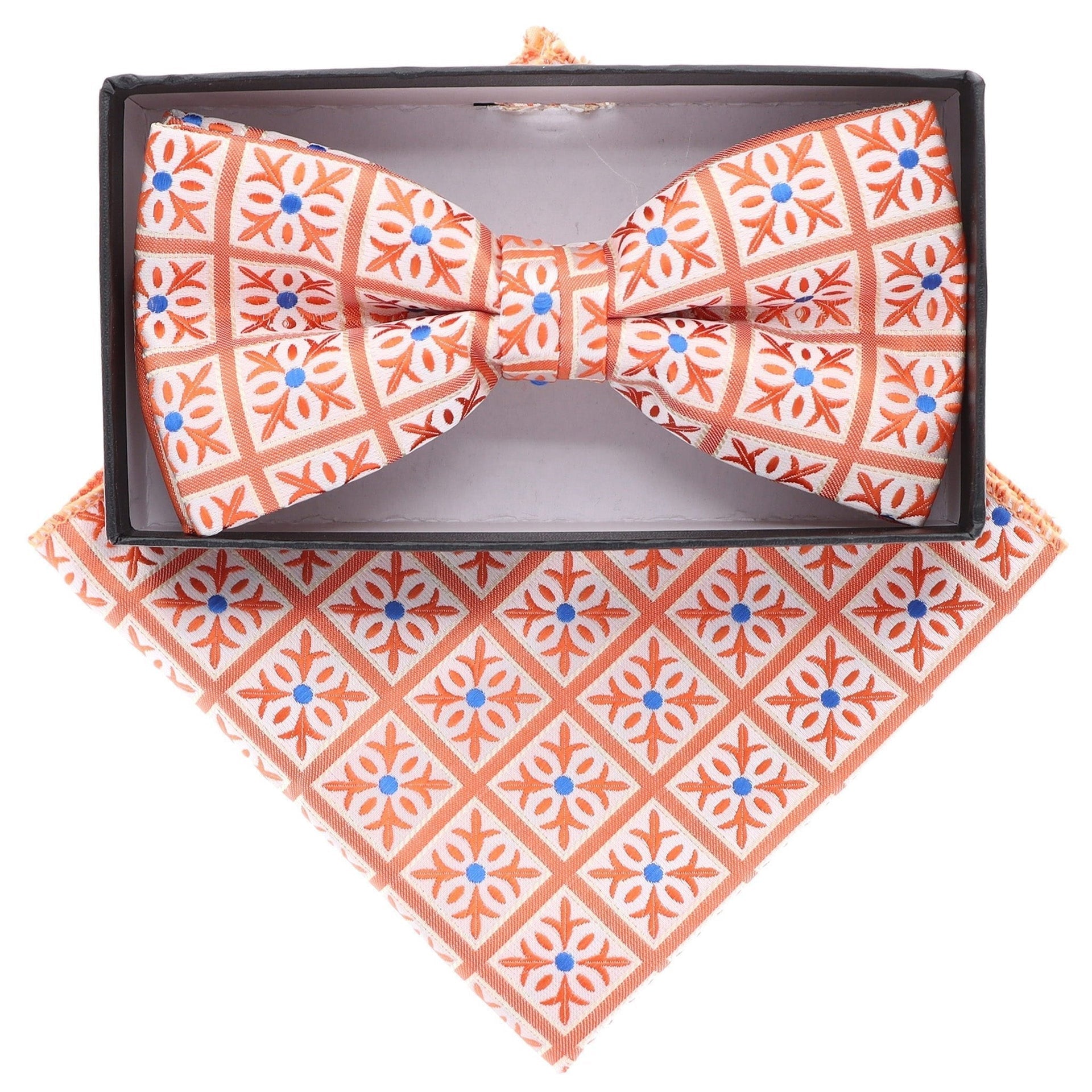 Geometric Design Bow Tie & Pocket Square in a Box by Vittorio Farina (BH-D-21060) for Independent Retail Stores by Dubal Brothers