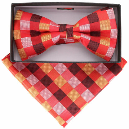 Geometric Design Bow Tie & Pocket Square in a Box by Vittorio Farina (BH - D - 21072) for Independent Retail Stores by Dubal Brothers