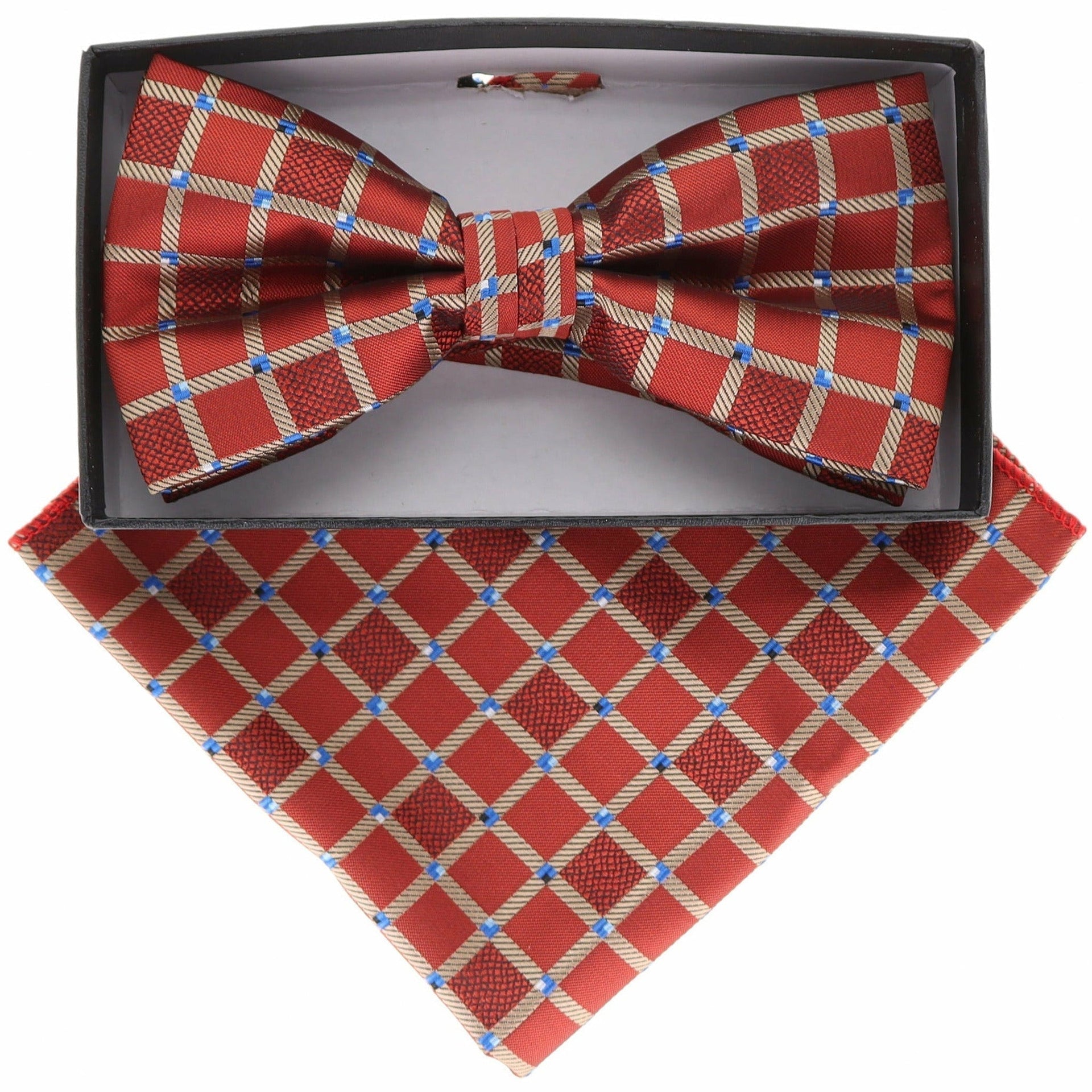 Geometric Design Bow Tie & Pocket Square in a Box by Vittorio Farina (BH - D - 21073) for Independent Retail Stores by Dubal Brothers