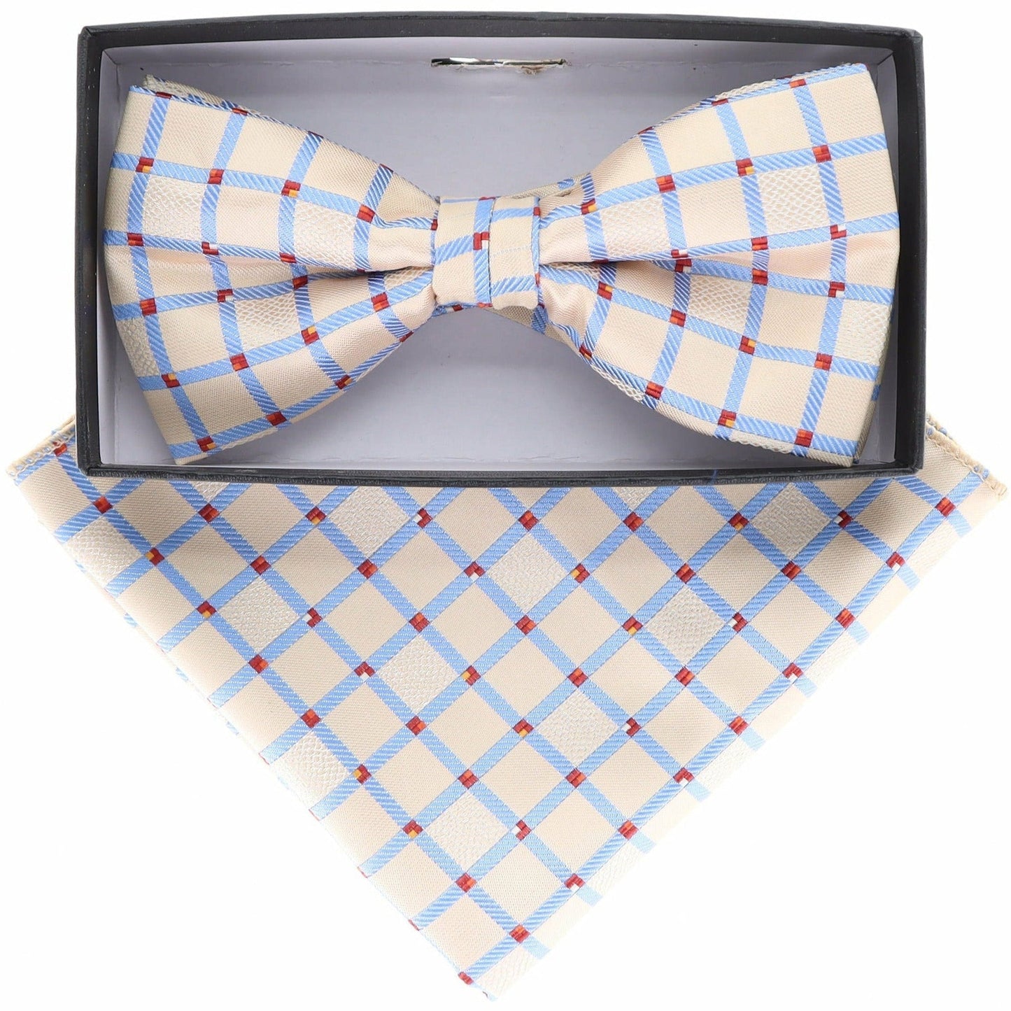 Geometric Design Bow Tie & Pocket Square in a Box by Vittorio Farina (BH - D - 21075) for Independent Retail Stores by Dubal Brothers