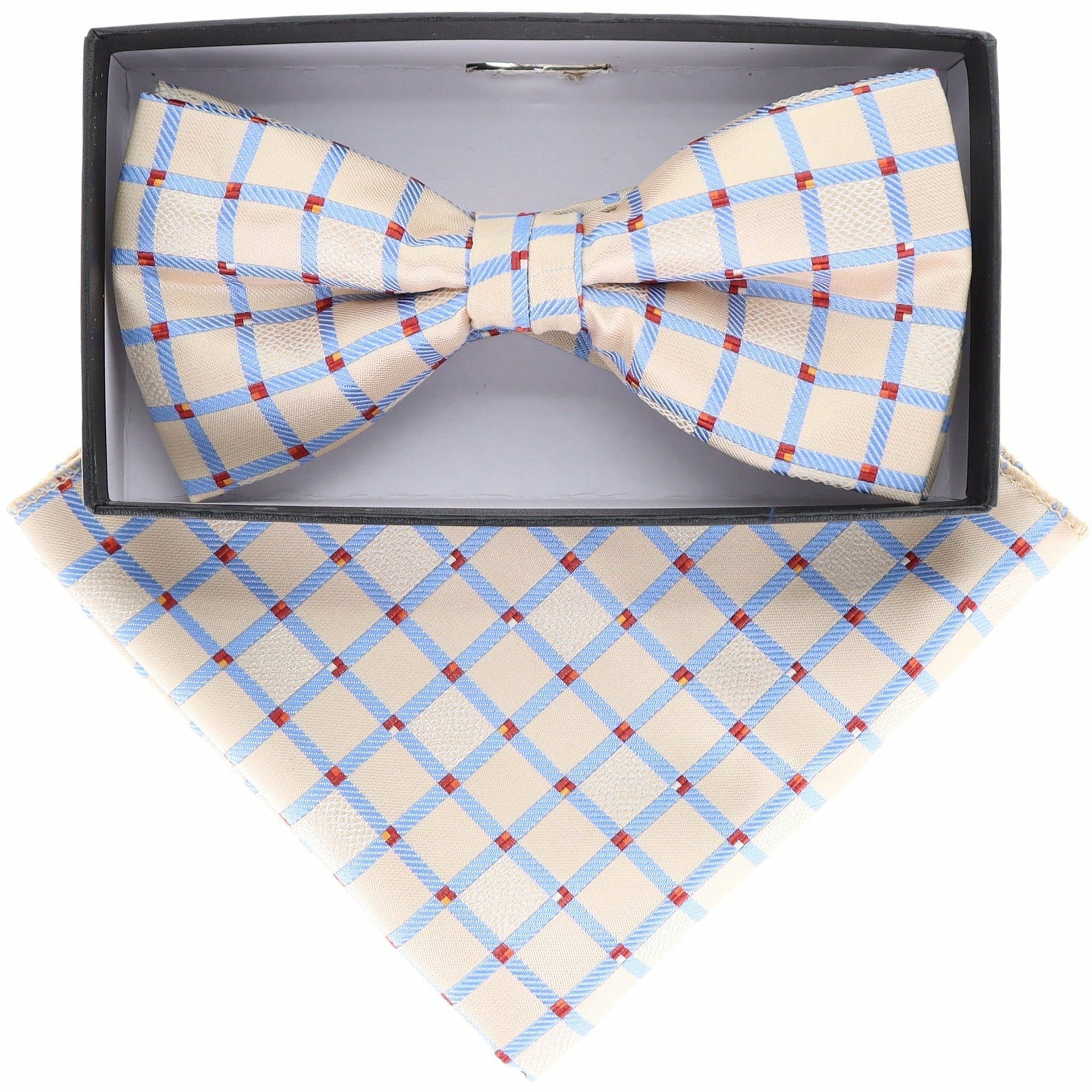 Geometric Design Bow Tie & Pocket Square in a Box by Vittorio Farina (BH - D - 21075) for Independent Retail Stores by Dubal Brothers