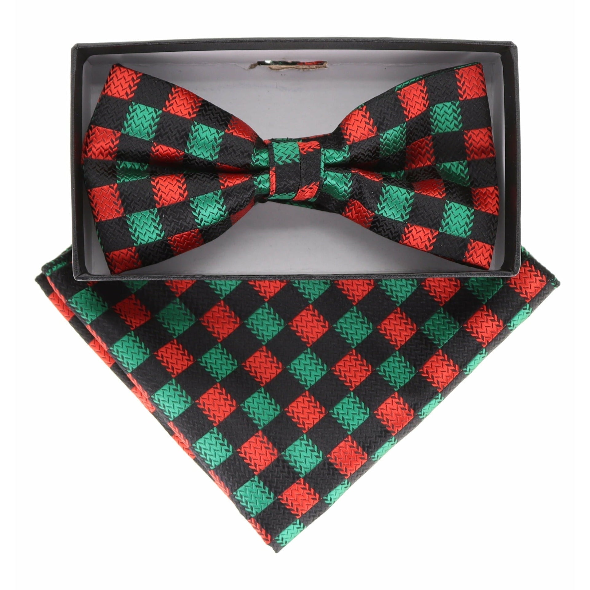 Geometric Design Bow Tie & Pocket Square in a Box by Vittorio Farina (BH - D - 21077) for Independent Retail Stores by Dubal Brothers