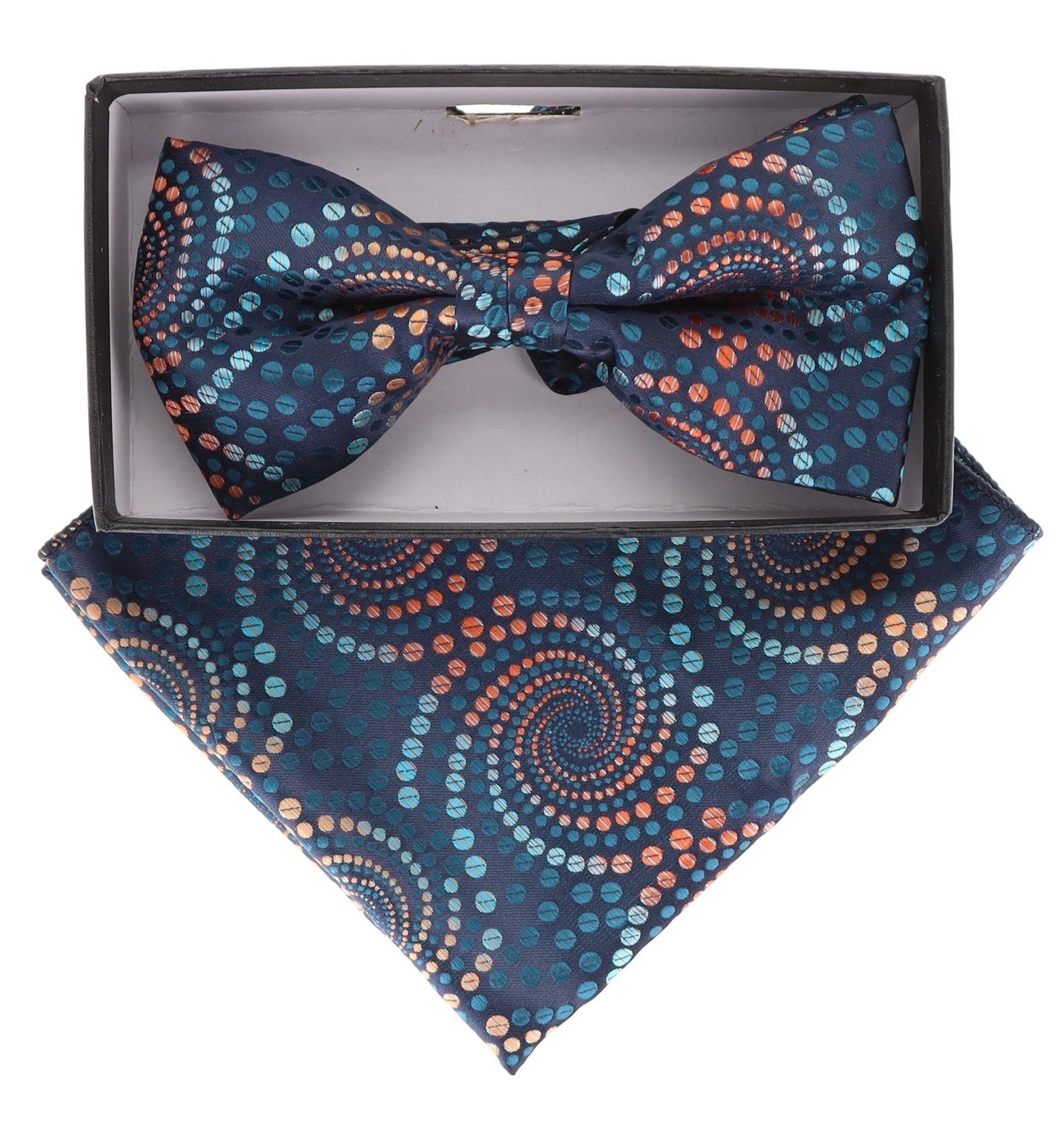 Geometric Design Bow Tie & Pocket Square in a Box by Vittorio Farina (BH - D - 21087) for Independent Retail Stores by Dubal Brothers