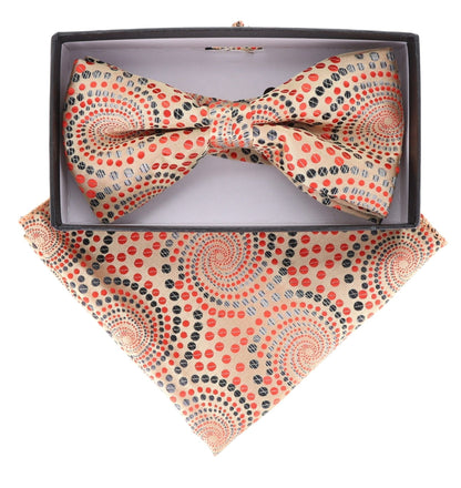 Geometric Design Bow Tie & Pocket Square in a Box by Vittorio Farina (BH - D - 21087) for Independent Retail Stores by Dubal Brothers