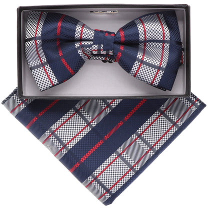 Geometric Design Bow Tie & Pocket Square in a Box by Vittorio Farina (BH-D-21087) for Independent Retail Stores by Dubal Brothers