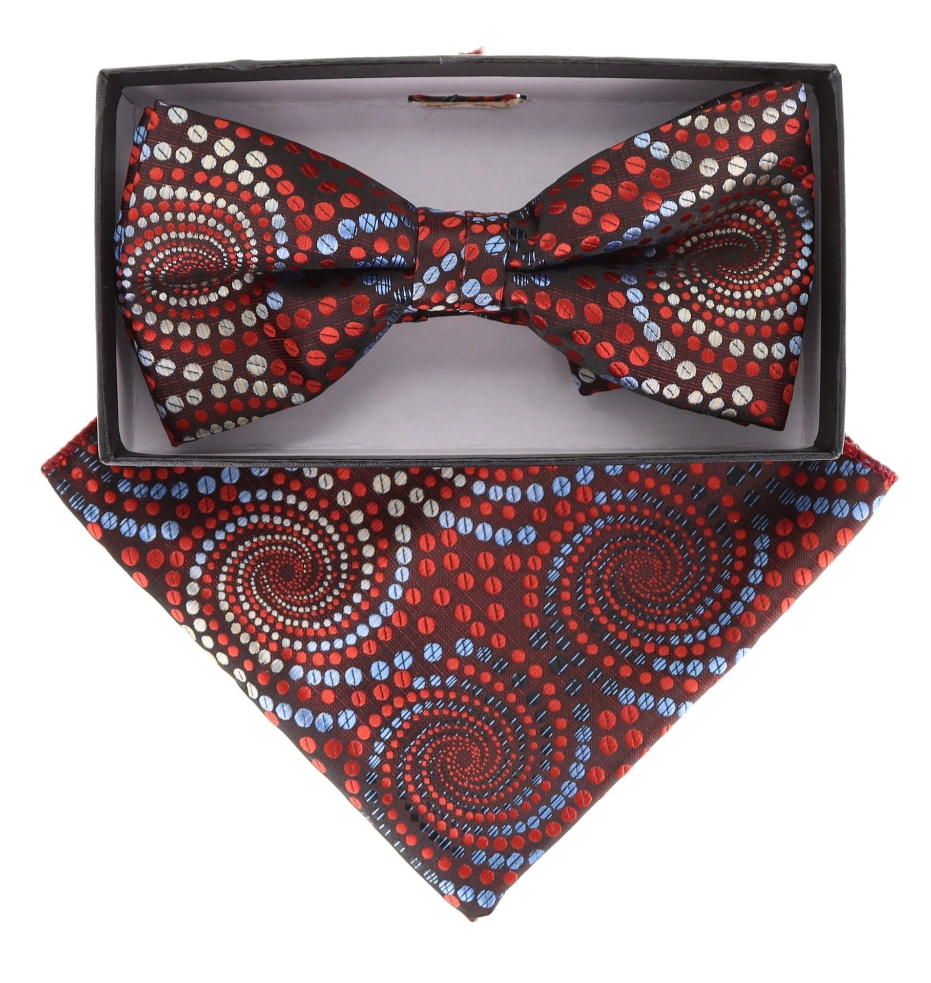 Geometric Design Bow Tie & Pocket Square in a Box by Vittorio Farina (BH - D - 21087) for Independent Retail Stores by Dubal Brothers