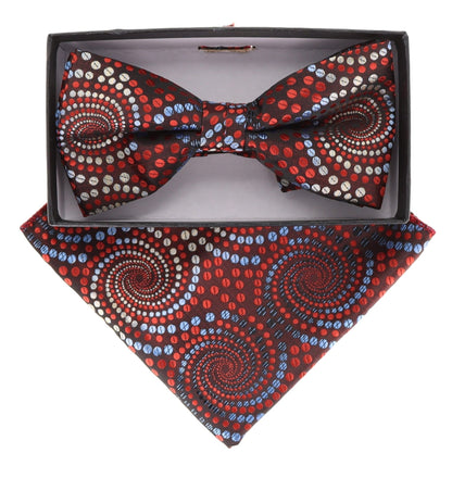 Geometric Design Bow Tie & Pocket Square in a Box by Vittorio Farina (BH - D - 21087) for Independent Retail Stores by Dubal Brothers