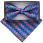 Geometric Design Bow Tie & Pocket Square in a Box by Vittorio Farina (BH - D - 21087) for Independent Retail Stores by Dubal Brothers