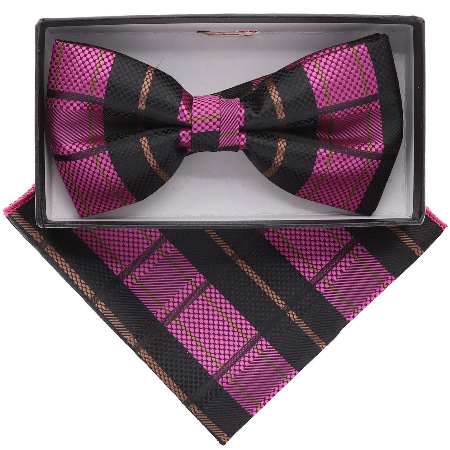 Geometric Design Bow Tie & Pocket Square in a Box by Vittorio Farina (BH - D - 21108) for Independent Retail Stores by Dubal Brothers