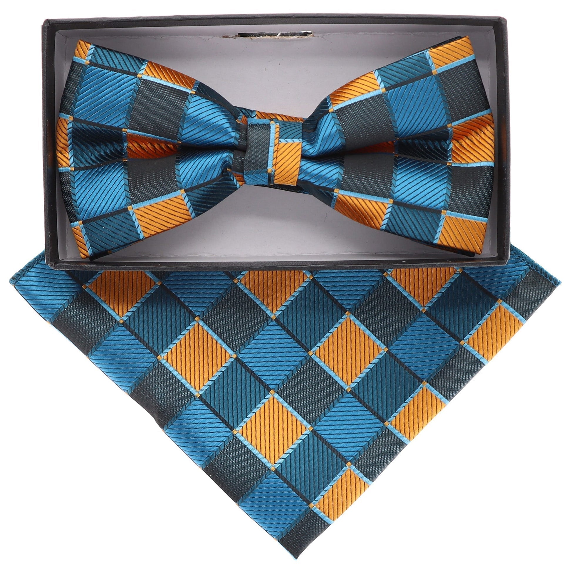 Geometric Design Bow Tie & Pocket Square in a Box by Vittorio Farina (BH - D - 21133) for Independent Retail Stores by Dubal Brothers