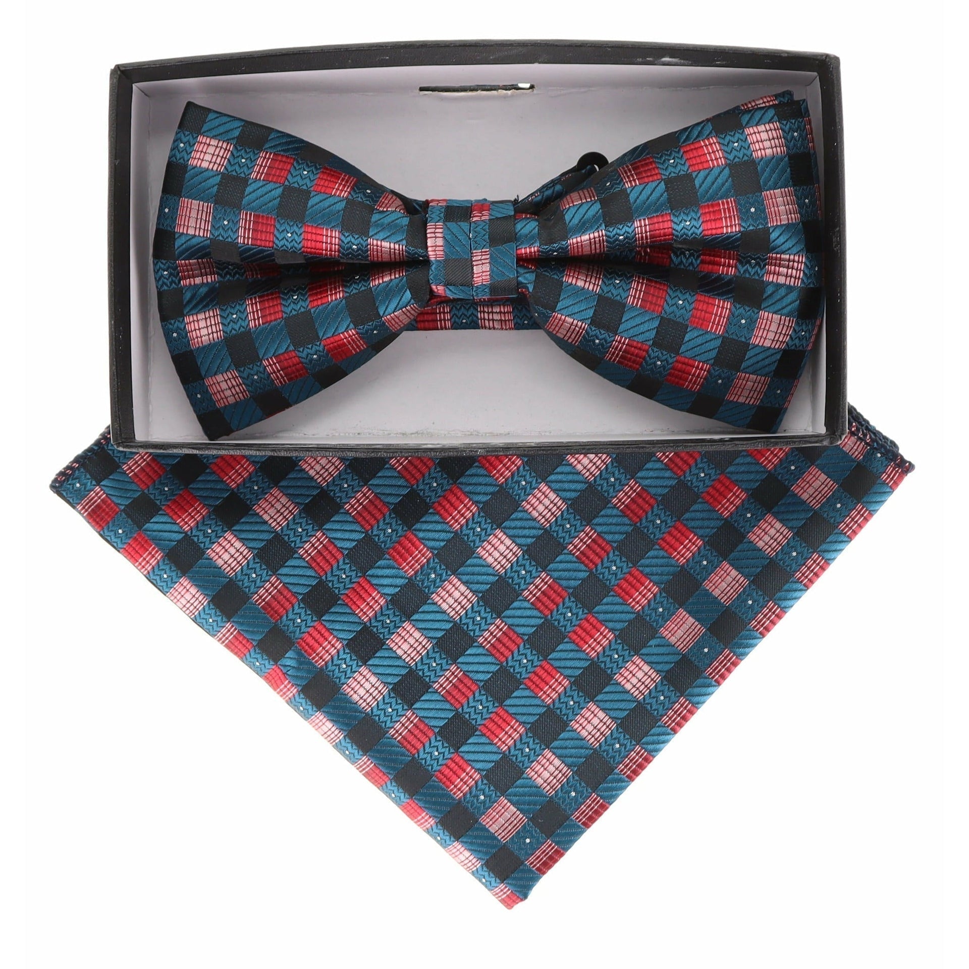 Geometric Design Bow Tie & Pocket Square in a Box by Vittorio Farina (BH-D-21151) for Independent Retail Stores by Dubal Brothers