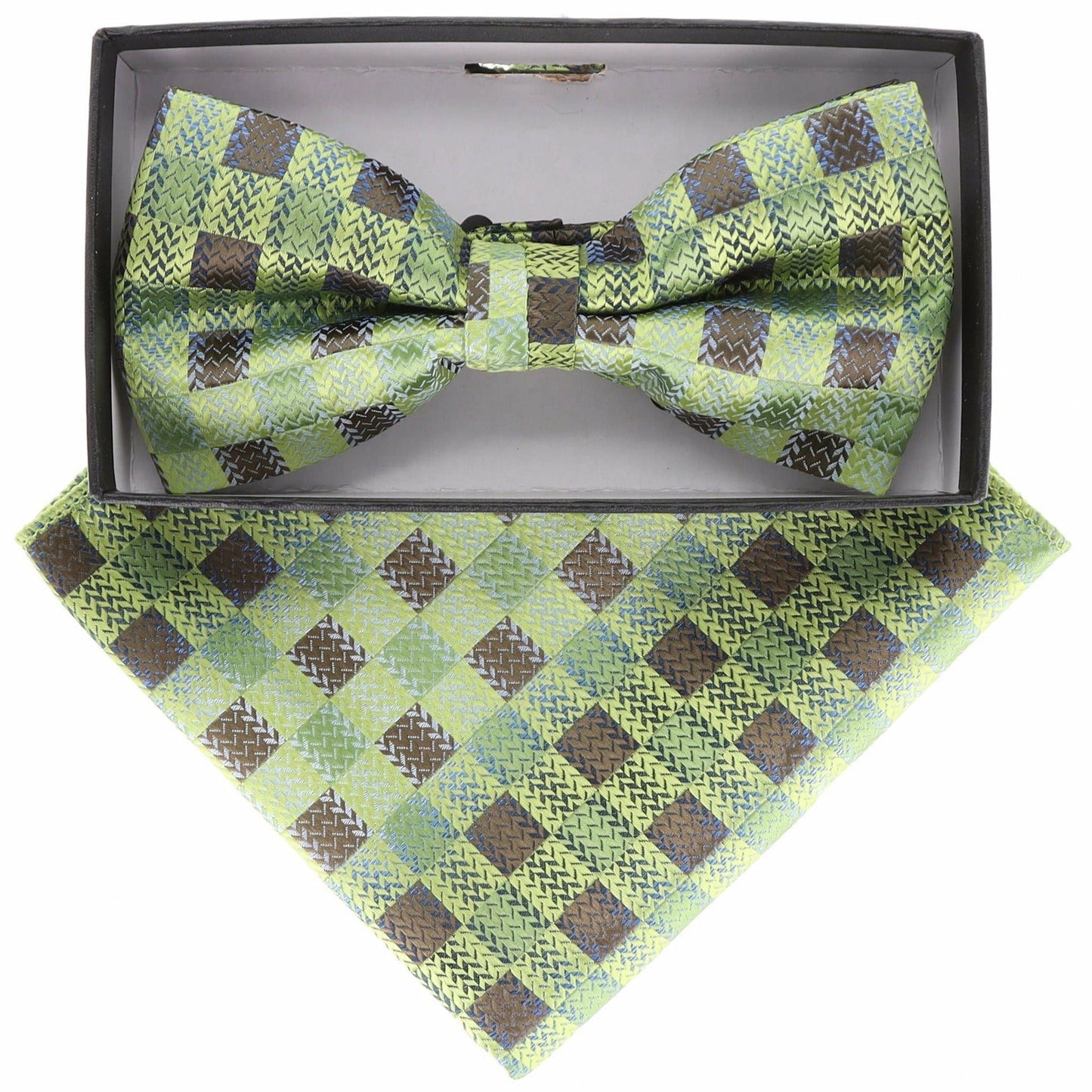 Geometric Design Bow Tie & Pocket Square in a Box by Vittorio Farina (BH - D - 21157) for Independent Retail Stores by Dubal Brothers