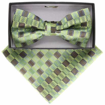 Geometric Design Bow Tie & Pocket Square in a Box by Vittorio Farina (BH - D - 21157) for Independent Retail Stores by Dubal Brothers
