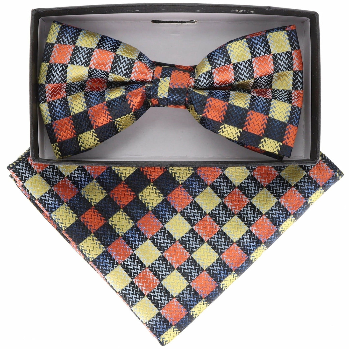 Geometric Design Bow Tie & Pocket Square in a Box by Vittorio Farina (BH - D - 21157) for Independent Retail Stores by Dubal Brothers