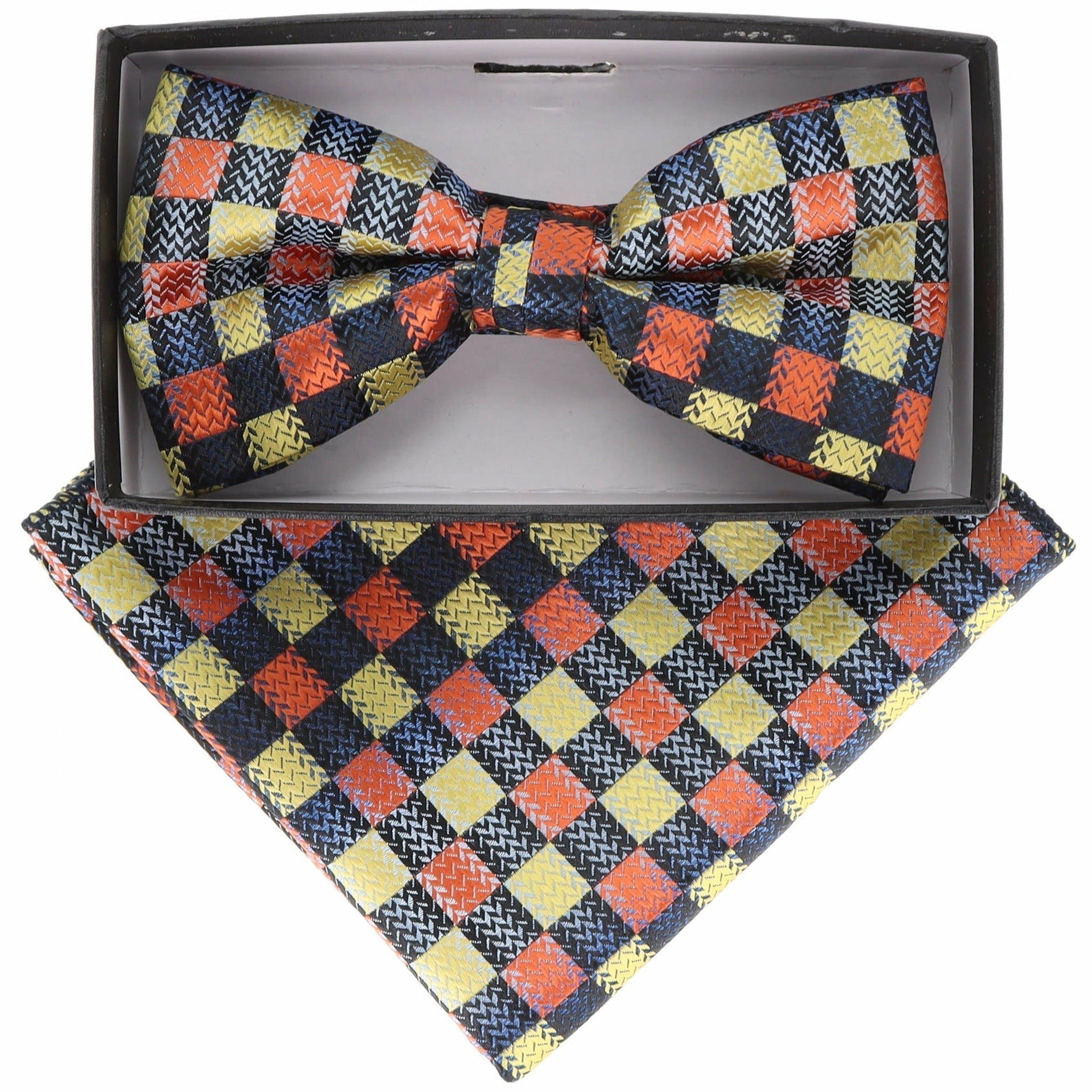 Geometric Design Bow Tie & Pocket Square in a Box by Vittorio Farina (BH-D-21157) for Independent Retail Stores by Dubal Brothers