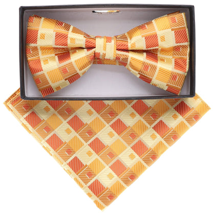 Geometric Design Bow Tie & Pocket Square in a Box by Vittorio Farina (BH - D - 21161) for Independent Retail Stores by Dubal Brothers
