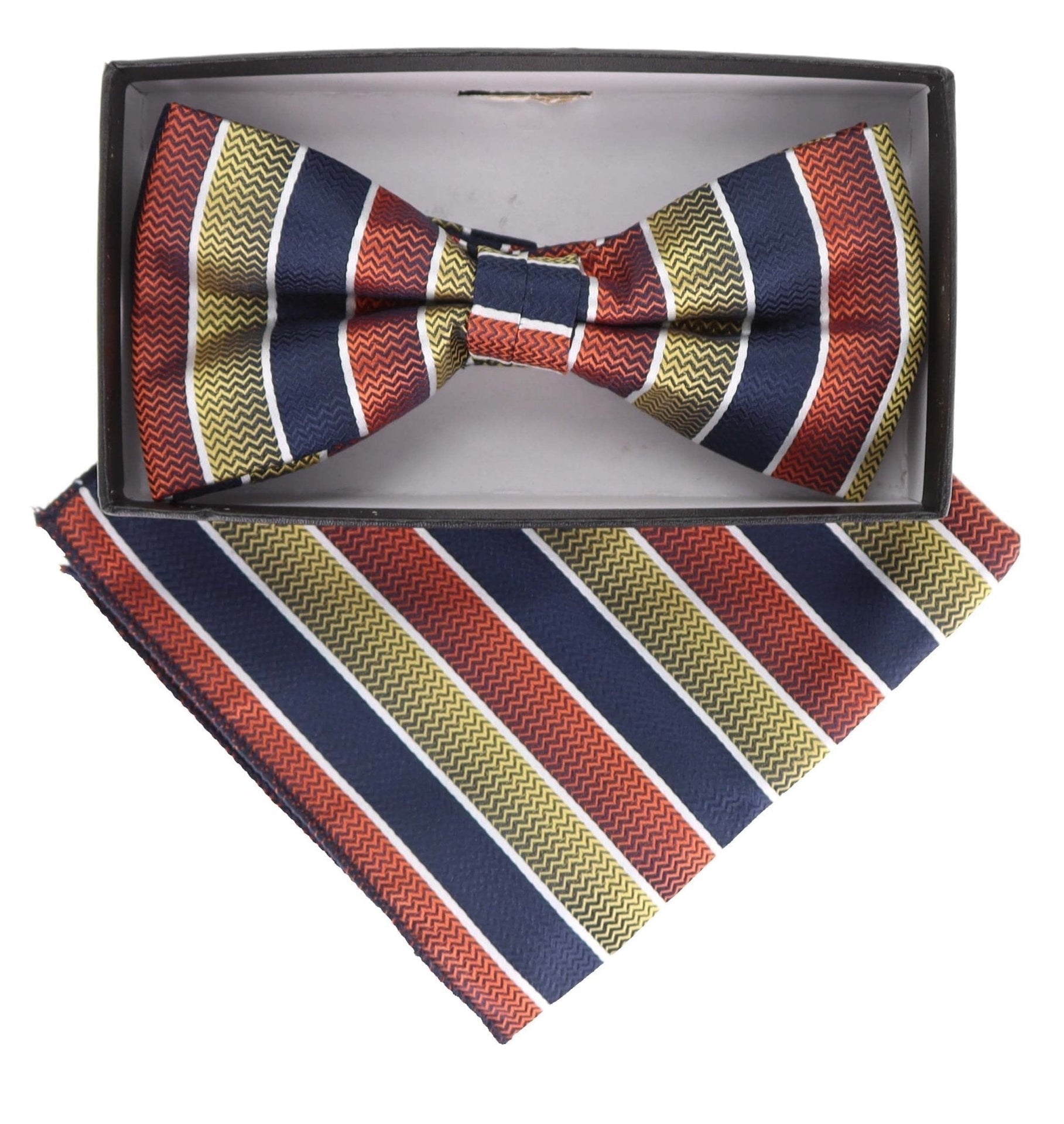 Geometric Design Bow Tie & Pocket Square in a Box by Vittorio Farina (BH-D-21161) for Independent Retail Stores by Dubal Brothers