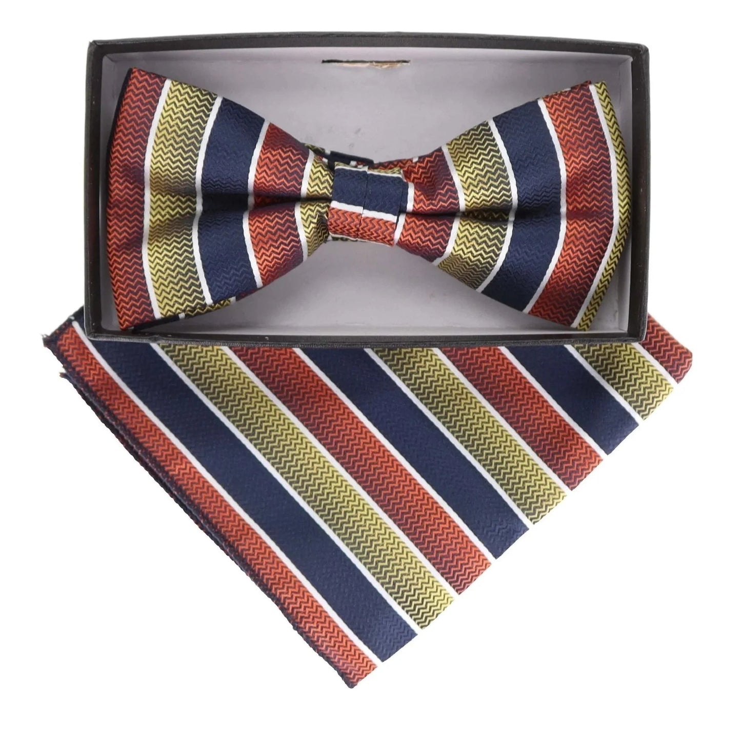 Geometric Design Bow Tie & Pocket Square in a Box by Vittorio Farina (BH - D - 21162) for Independent Retail Stores by Dubal Brothers
