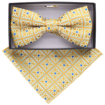 Geometric Design Bow Tie & Pocket Square in a Box by Vittorio Farina (BH - D - 5094) for Independent Retail Stores by Dubal Brothers