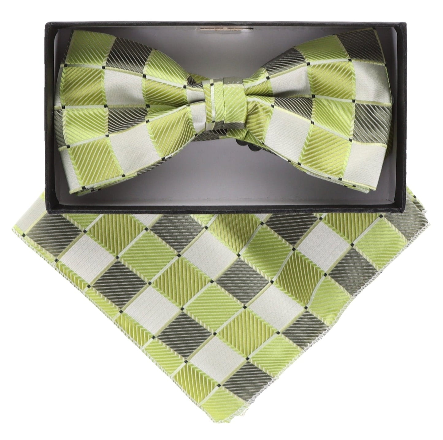 Geometric Design Bow Tie & Pocket Square in a Box by Vittorio Farina (BH - D - 5094) for Independent Retail Stores by Dubal Brothers