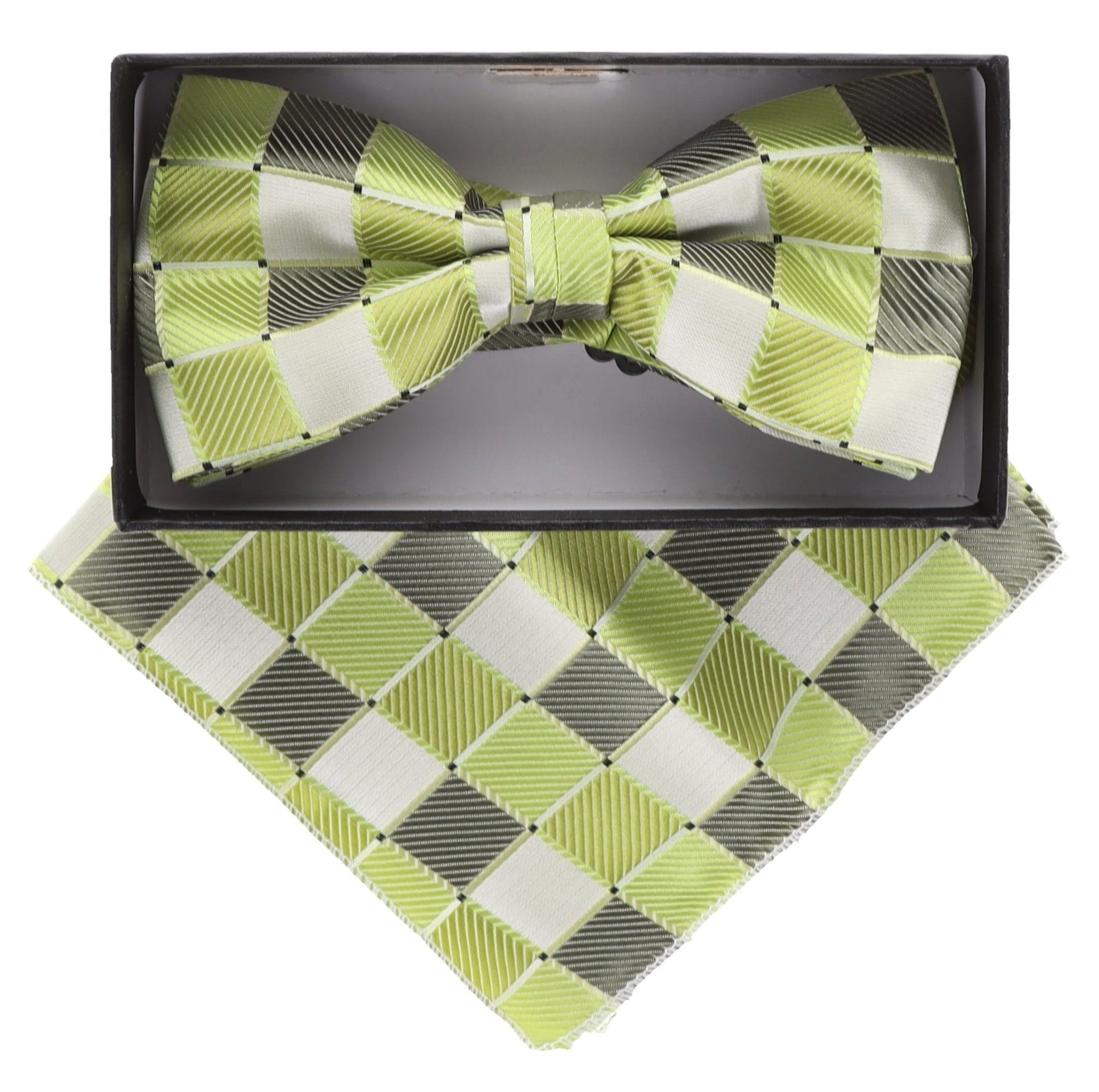 Geometric Design Bow Tie & Pocket Square in a Box by Vittorio Farina (BH - D - 5094) for Independent Retail Stores by Dubal Brothers