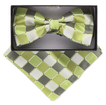 Geometric Design Bow Tie & Pocket Square in a Box by Vittorio Farina (BH - D - 5094) for Independent Retail Stores by Dubal Brothers