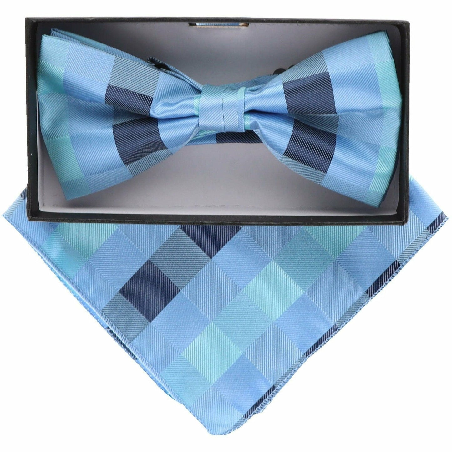 Geometric Design Bow Tie & Pocket Square in a Box by Vittorio Farina (BH-D-5094) for Independent Retail Stores by Dubal Brothers