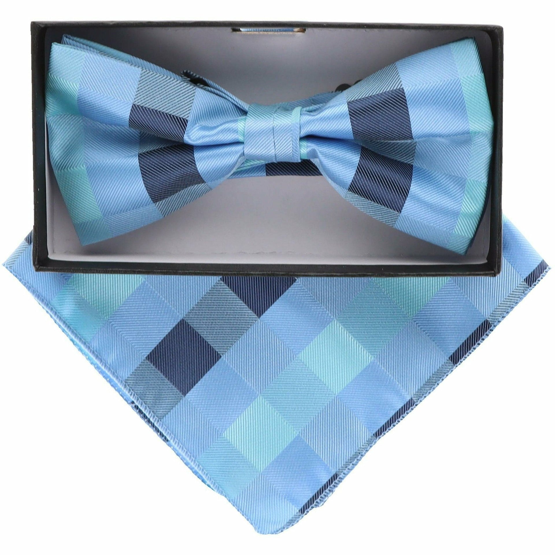 Geometric Design Bow Tie & Pocket Square in a Box by Vittorio Farina (BH - D - 5094) for Independent Retail Stores by Dubal Brothers