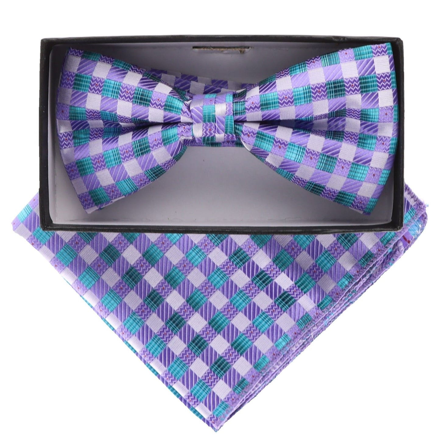 Geometric Design Bow Tie & Pocket Square in a Box by Vittorio Farina (BH-D-5094) for Independent Retail Stores by Dubal Brothers
