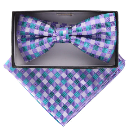 Geometric Design Bow Tie & Pocket Square in a Box by Vittorio Farina (BH - D - 5094) for Independent Retail Stores by Dubal Brothers