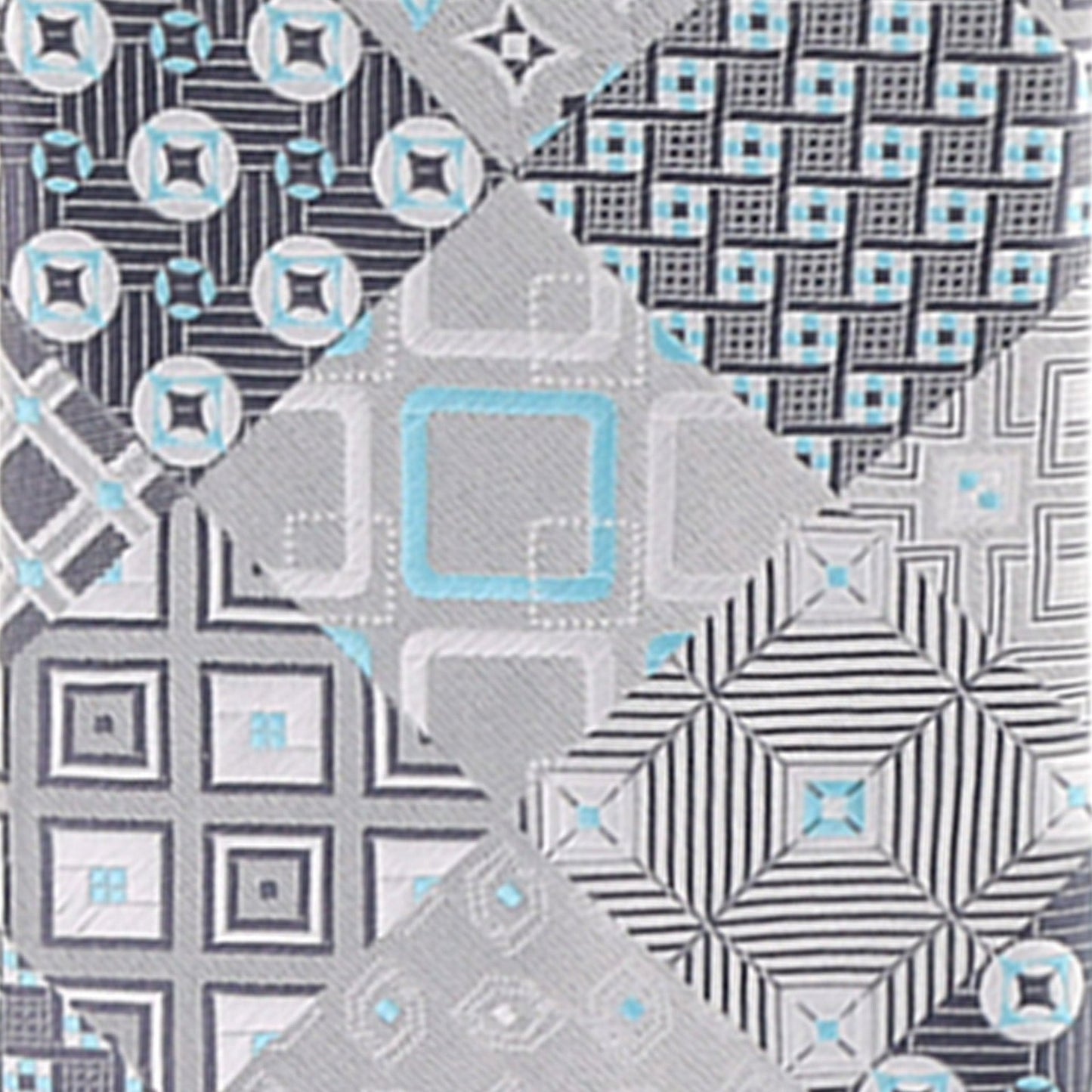 Geometric Designer Necktie & Pocket Square by Vittorio Farina (NH - D - 1236) for Independent Retail Stores by Dubal Brothers