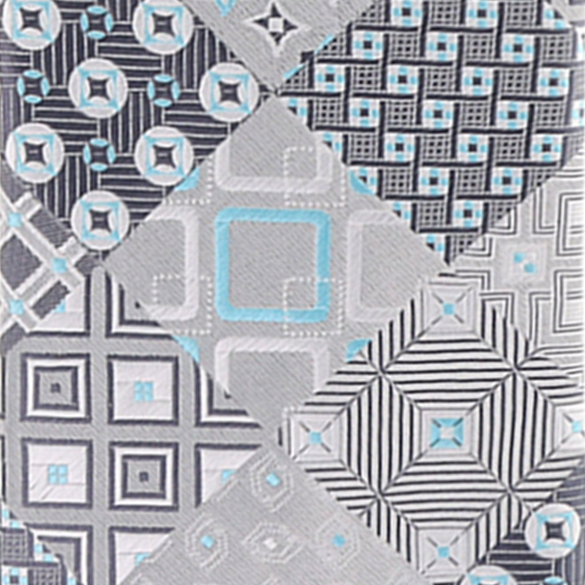 Geometric Designer Necktie & Pocket Square by Vittorio Farina (NH - D - 1236) for Independent Retail Stores by Dubal Brothers