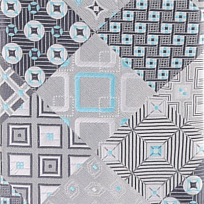 Geometric Designer Necktie & Pocket Square by Vittorio Farina (NH - D - 1236) for Independent Retail Stores by Dubal Brothers