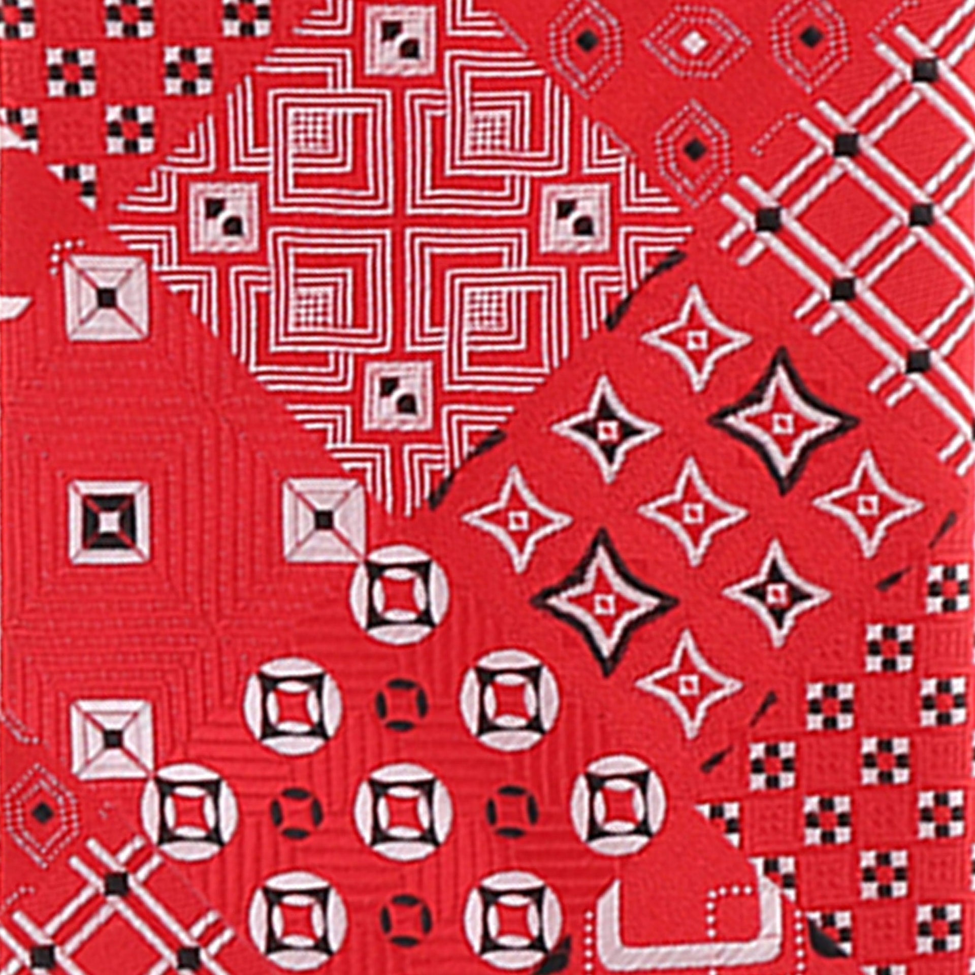 Geometric Designer Necktie & Pocket Square by Vittorio Farina (NH - D - 1236) for Independent Retail Stores by Dubal Brothers