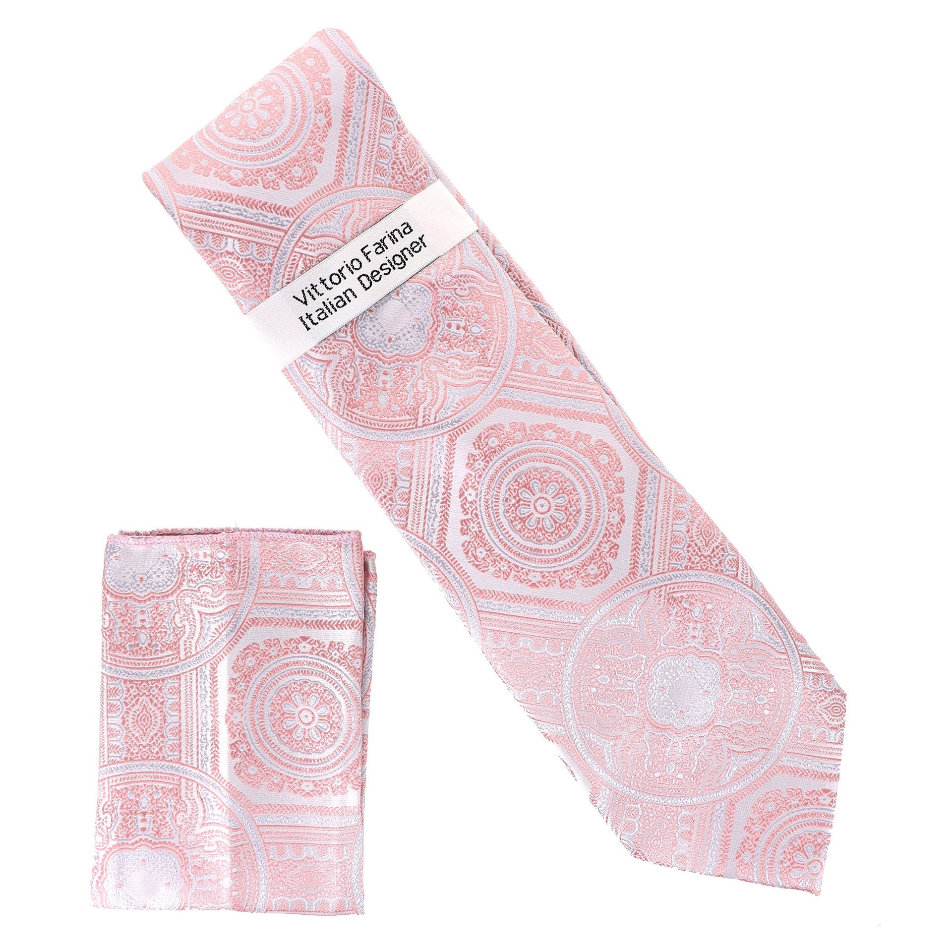 Geometric Designer Necktie & Pocket Square by Vittorio Farina (NH - D - 1349) for Independent Retail Stores by Dubal Brothers