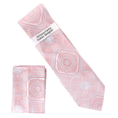 Geometric Designer Necktie & Pocket Square by Vittorio Farina (NH - D - 1349) for Independent Retail Stores by Dubal Brothers