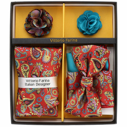 Gift Box (Necktie, Bow Tie, Pocket Square and Flower Lapel Pin) in a Box by Vittorio Farina (GB - 116) for Independent Retail Stores by Dubal Brothers