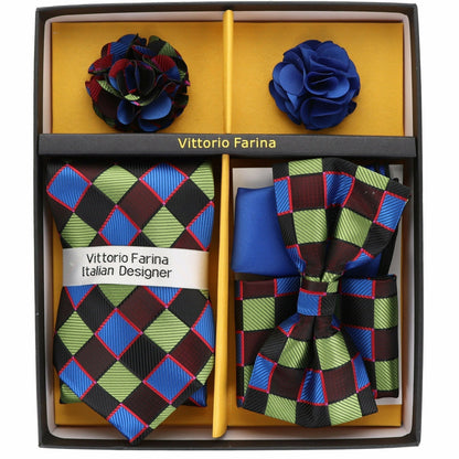 Gift Box (Necktie, Bow Tie, Pocket Square and Flower Lapel Pin) in a Box by Vittorio Farina (GB - 116) for Independent Retail Stores by Dubal Brothers
