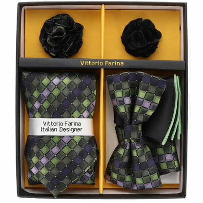 Gift Box (Necktie, Bow Tie, Pocket Square and Flower Lapel Pin) in a Box by Vittorio Farina (GB - 116) for Independent Retail Stores by Dubal Brothers