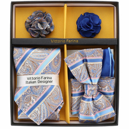 Gift Box (Necktie, Bow Tie, Pocket Square and Flower Lapel Pin) in a Box by Vittorio Farina (GB - 116) for Independent Retail Stores by Dubal Brothers