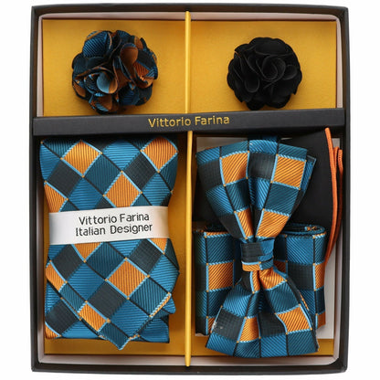 Gift Box (Necktie, Bow Tie, Pocket Square and Flower Lapel Pin) in a Box by Vittorio Farina (GB - 116) for Independent Retail Stores by Dubal Brothers