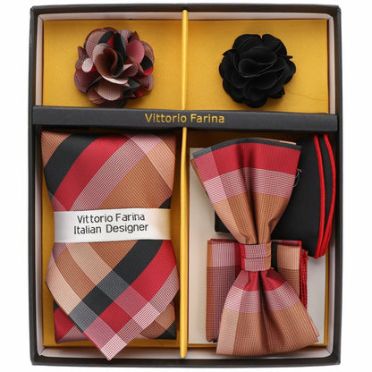 Gift Box (Necktie, Bow Tie, Pocket Square and Flower Lapel Pin) in a Box by Vittorio Farina (GB - 116) for Independent Retail Stores by Dubal Brothers