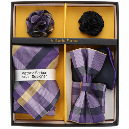 Gift Box (Necktie, Bow Tie, Pocket Square and Flower Lapel Pin) in a Box by Vittorio Farina (GB - 116) for Independent Retail Stores by Dubal Brothers