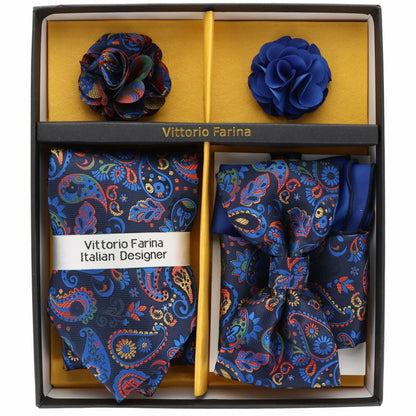 Gift Box (Necktie, Bow Tie, Pocket Square and Flower Lapel Pin) in a Box by Vittorio Farina (GB - 116) for Independent Retail Stores by Dubal Brothers