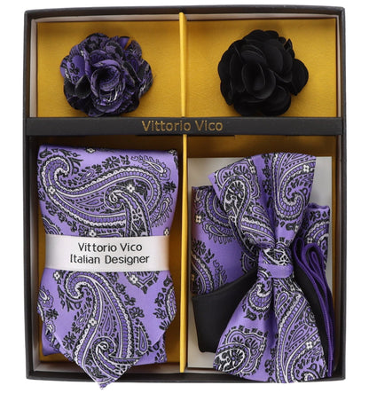 Gift Box (Necktie, Bow Tie, Pocket Square and Flower Lapel Pin) in a Box by Vittorio Farina (GB - 116) for Independent Retail Stores by Dubal Brothers