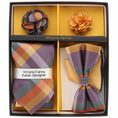 Gift Box (Necktie, Bow Tie, Pocket Square and Flower Lapel Pin) in a Box by Vittorio Farina (GB - 116) for Independent Retail Stores by Dubal Brothers